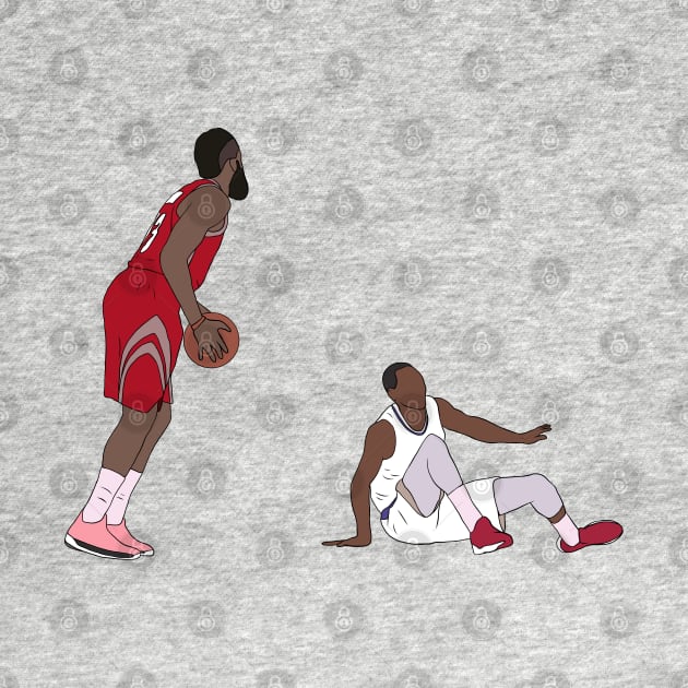 James Harden Crossover On Wesley Johnson by rattraptees